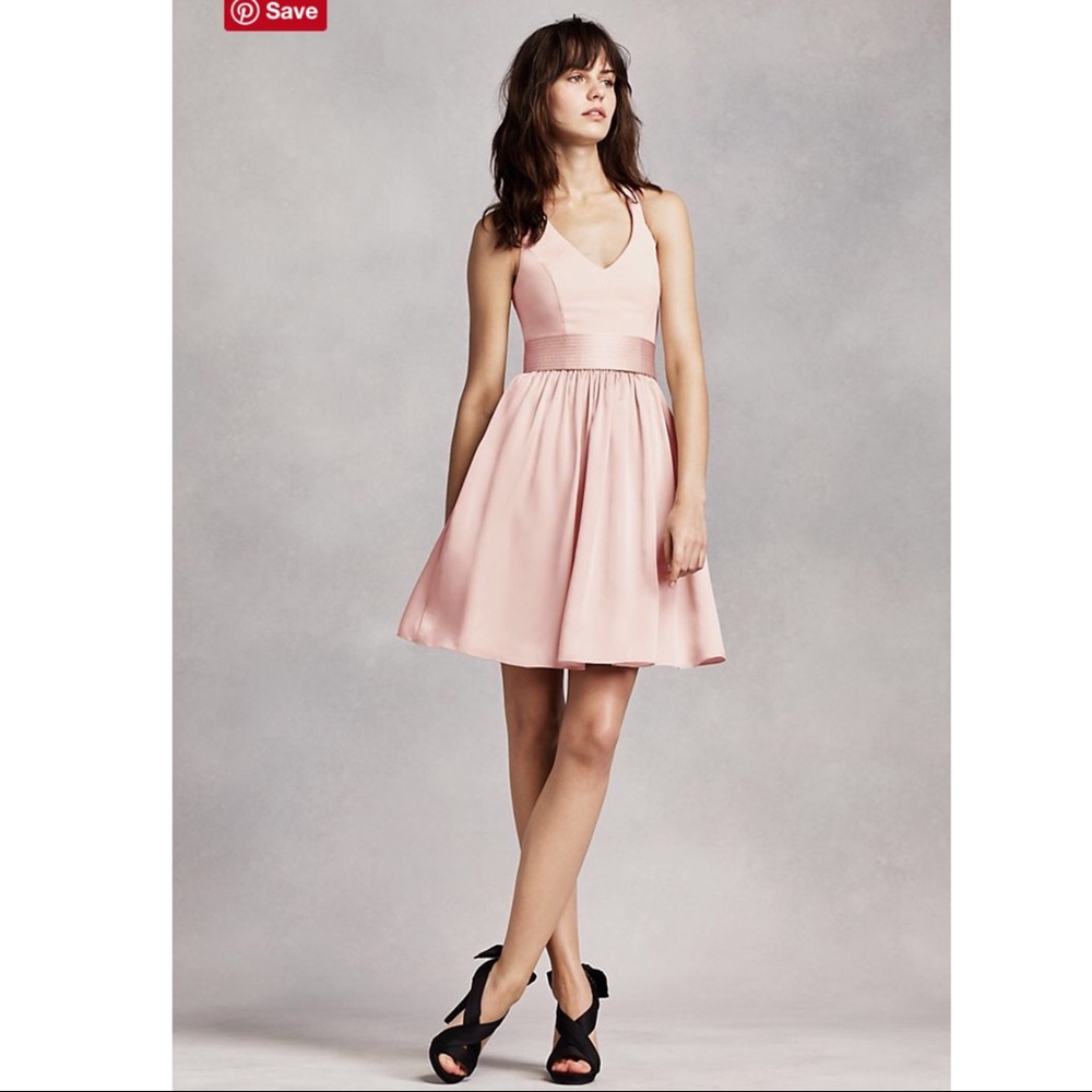 White by Vera Wang Short Halter Bridesmaid Dress